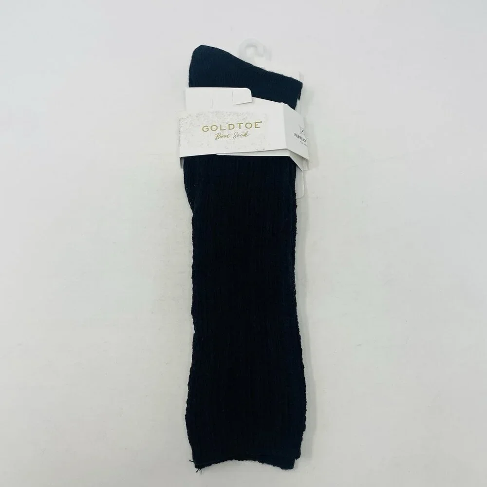 Gold‎ Toe Womens Shoe Size 6-9 1 Pair Boyfriend Slouch Boot Socks in Black 2025